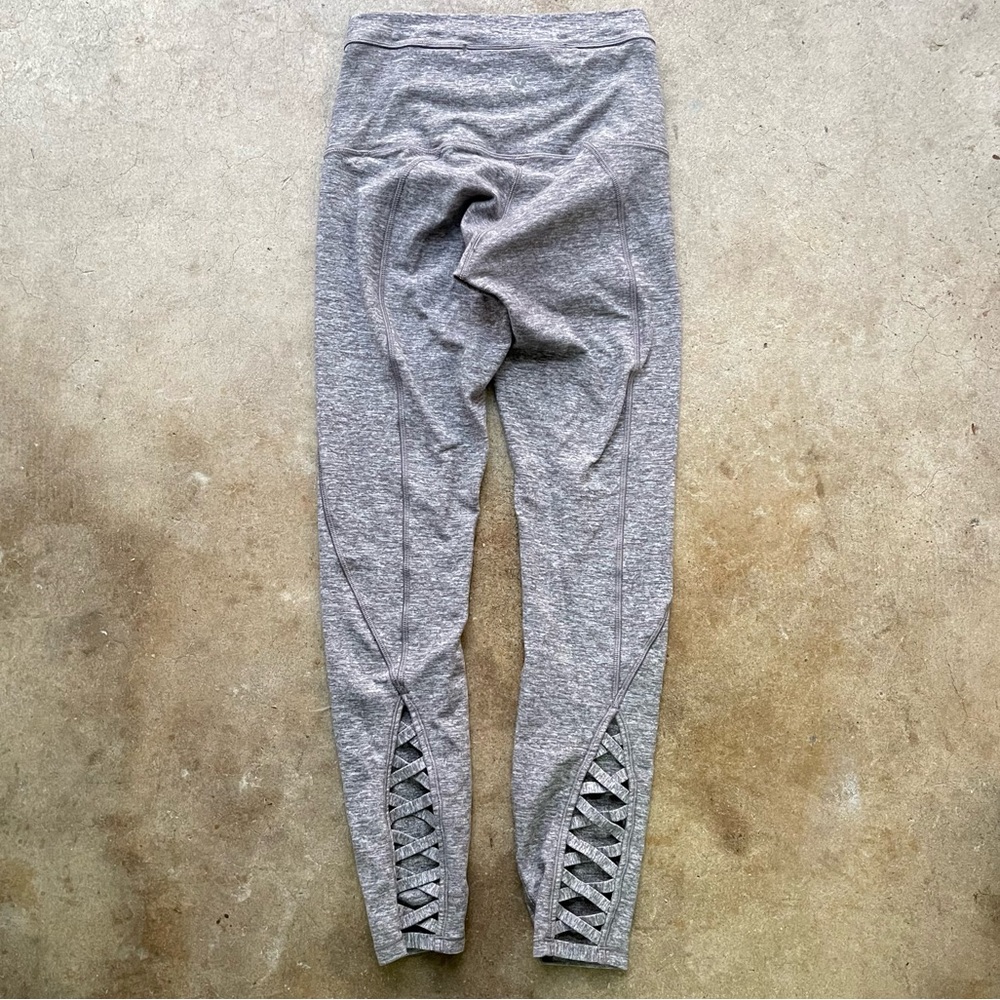 Lululemon Pure Practice Pants activewear active 4 gym workout lattice back hem